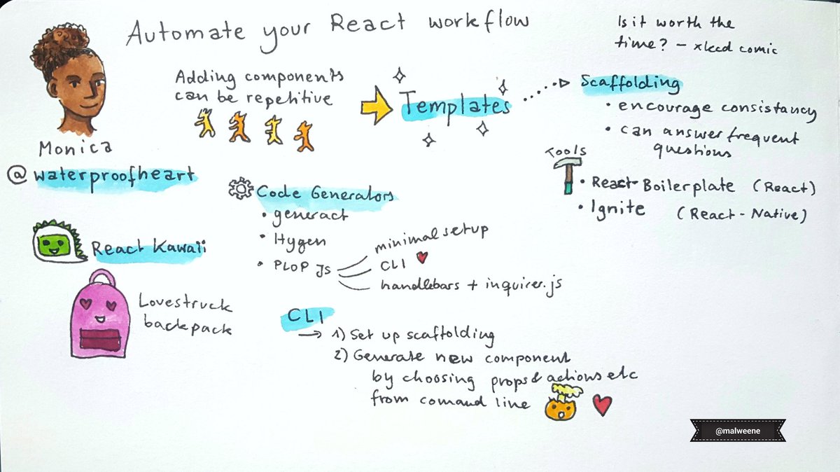 Monica presenting Automate Your React Workflow at React Rally 2023